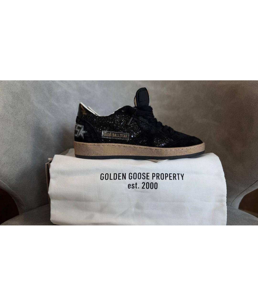 GOLDEN GOOSE DELUXE BRAND Черные кожаные кеды, фото 6