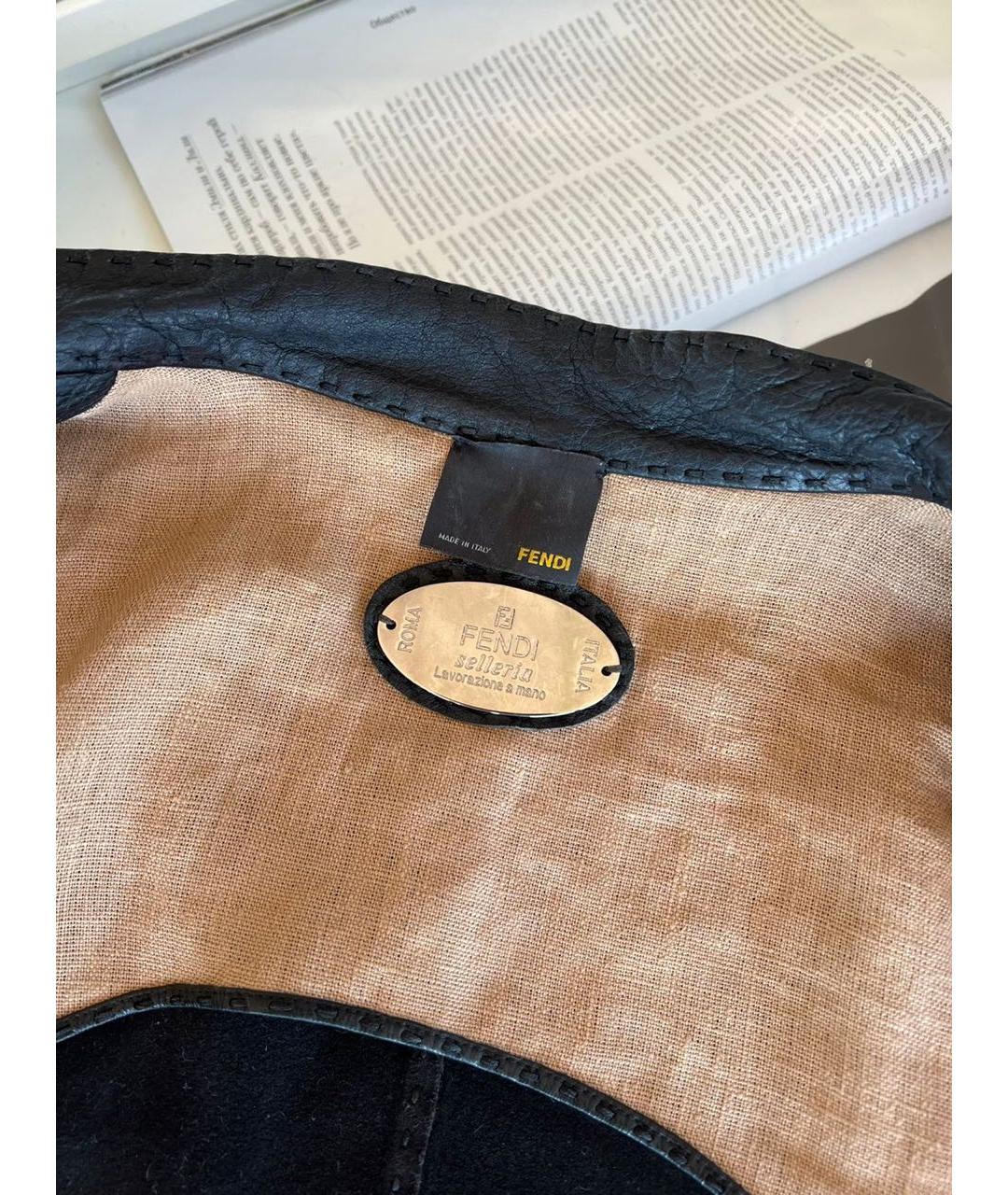 FENDI Черная кожаная куртка, фото 4
