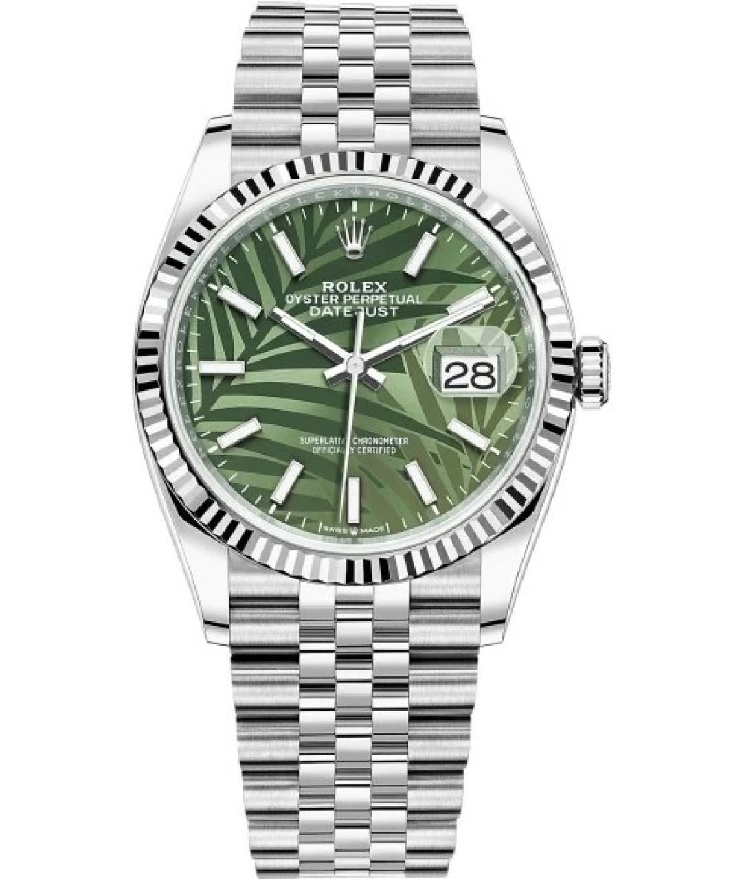 ROLEX Зеленые часы из белого золота, фото 10
