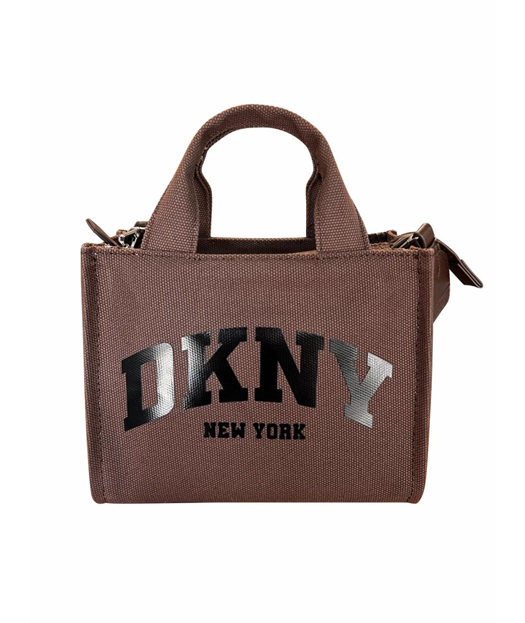 DKNY Коричневая тканевая сумка тоут, фото 1