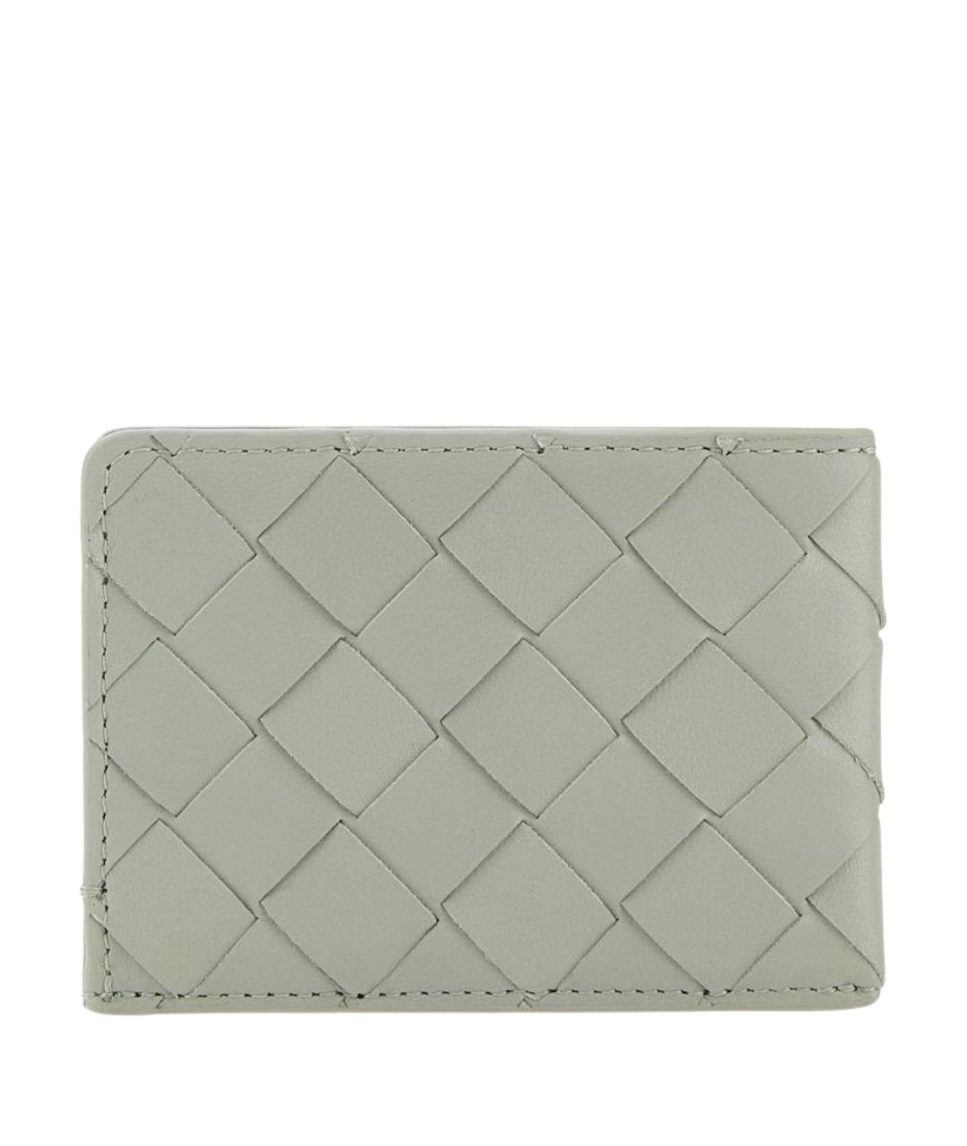 BOTTEGA VENETA Серый кожаный кошелек, фото 3