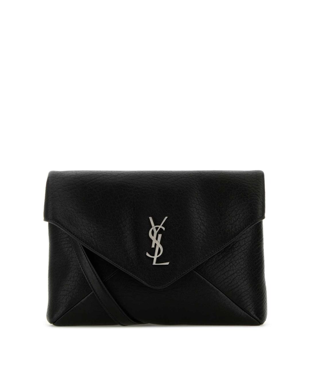 SAINT LAURENT Черная кожаная сумка на плечо, фото 1