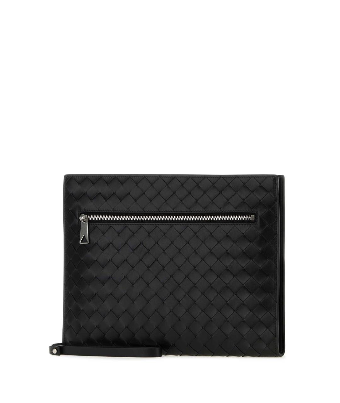 BOTTEGA VENETA Черная кожаная папка для документов, фото 2