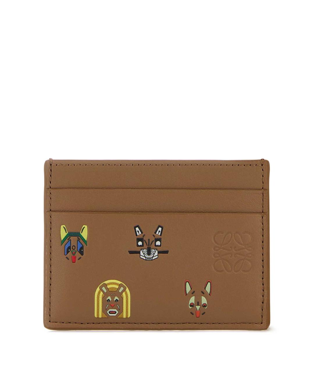 LOEWE Коричневый кожаный кардхолдер, фото 1