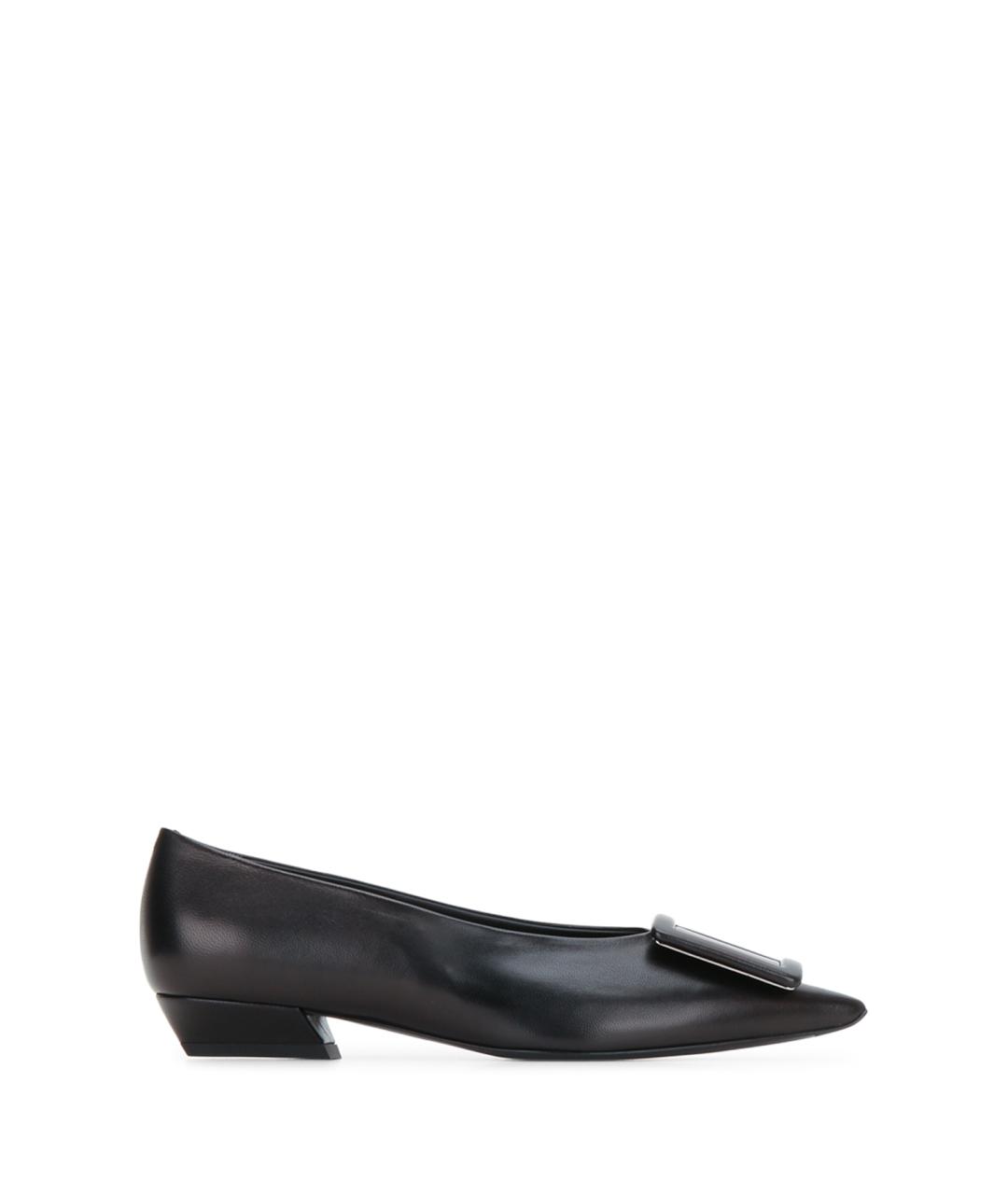 ROGER VIVIER Черные кожаные балетки, фото 1