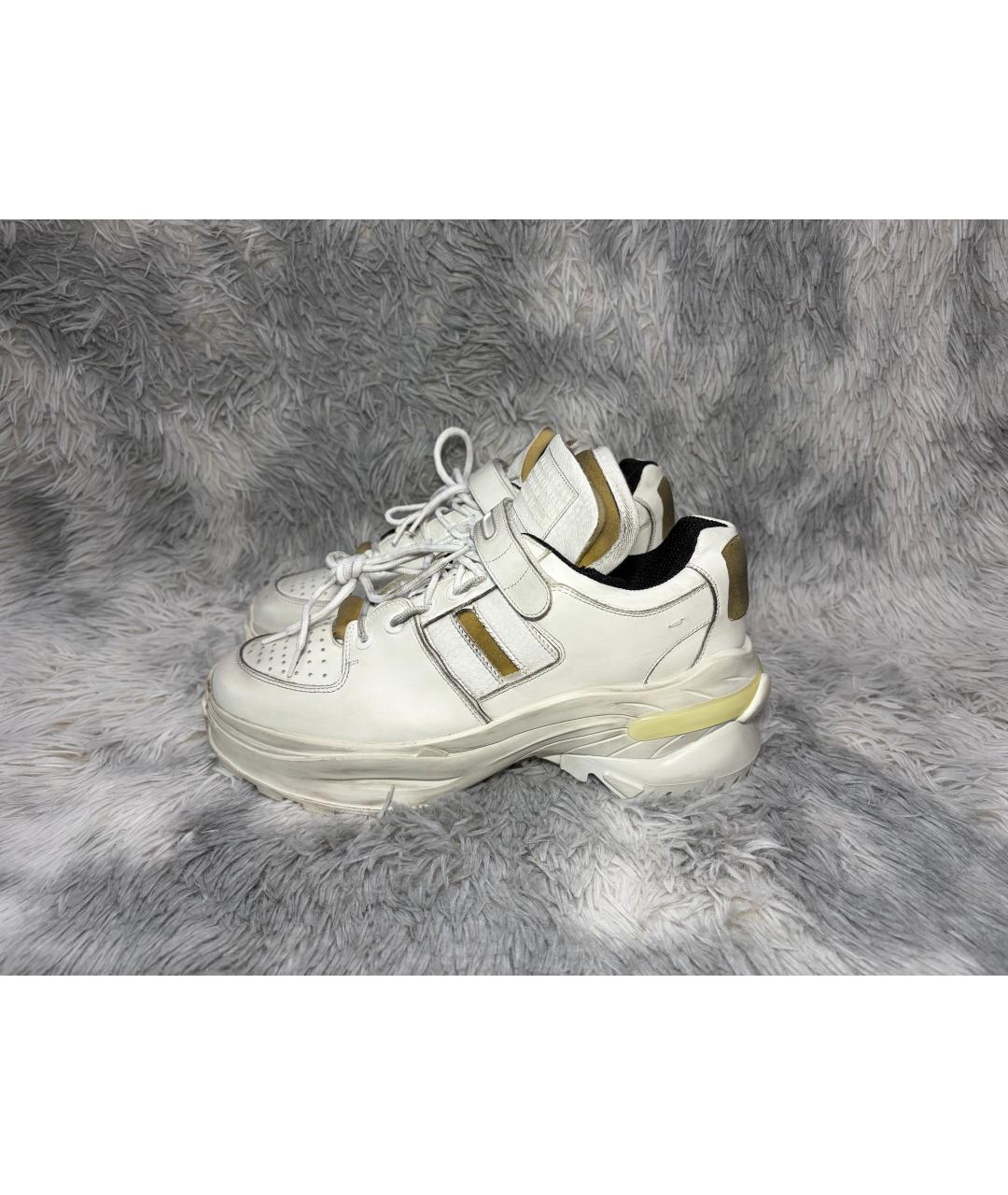 MAISON MARGIELA Белые низкие кроссовки / кеды из экзотической кожи, фото 6