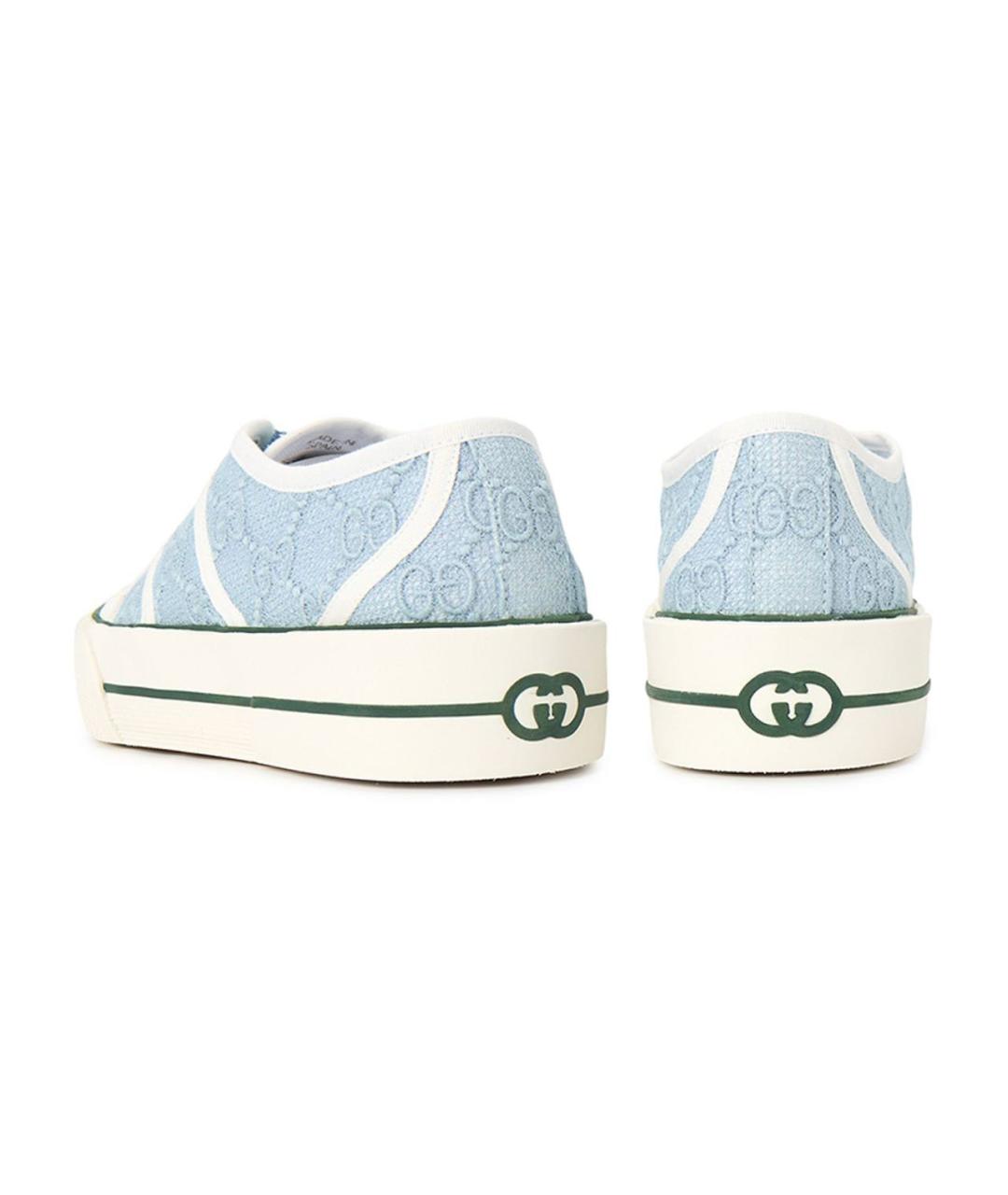 GUCCI Голубые текстильные кеды, фото 3