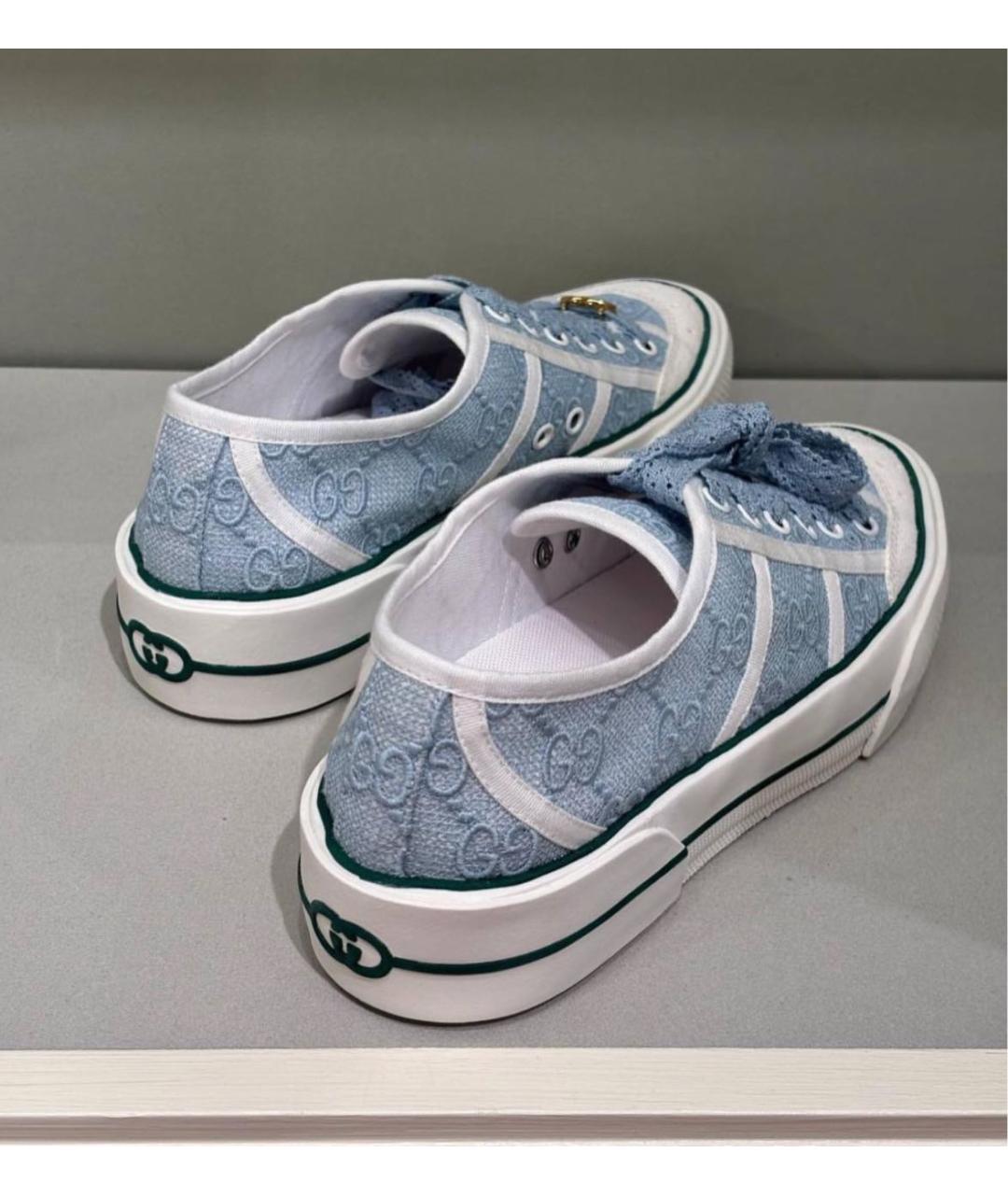 GUCCI Голубые текстильные кеды, фото 7