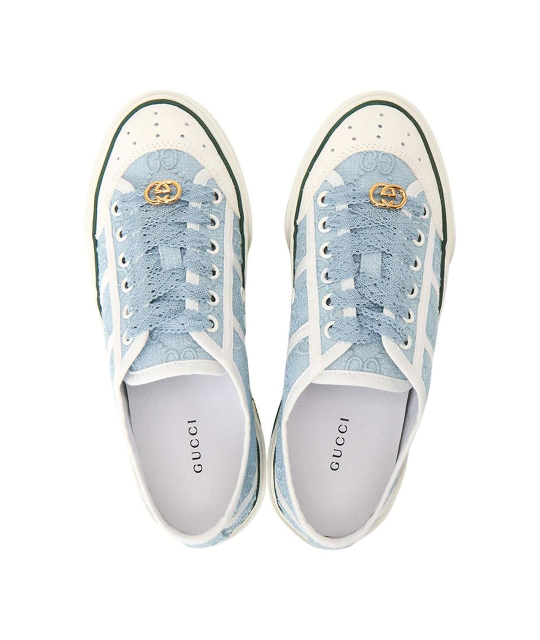 GUCCI Голубые текстильные кеды, фото 4