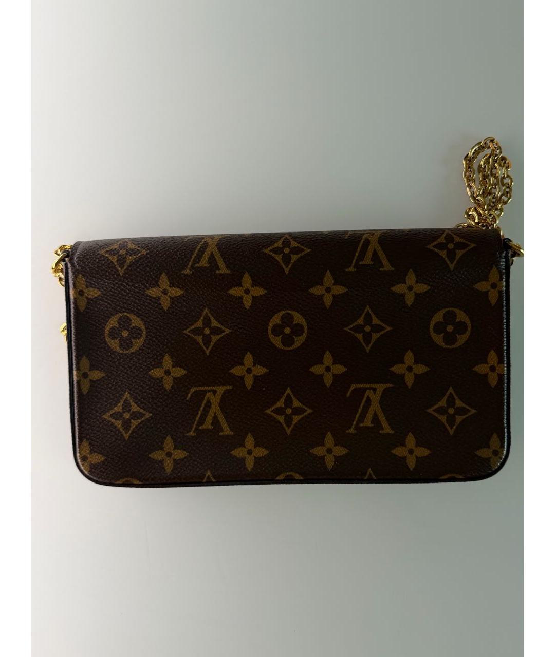 LOUIS VUITTON Коричневая кожаная сумка через плечо, фото 3