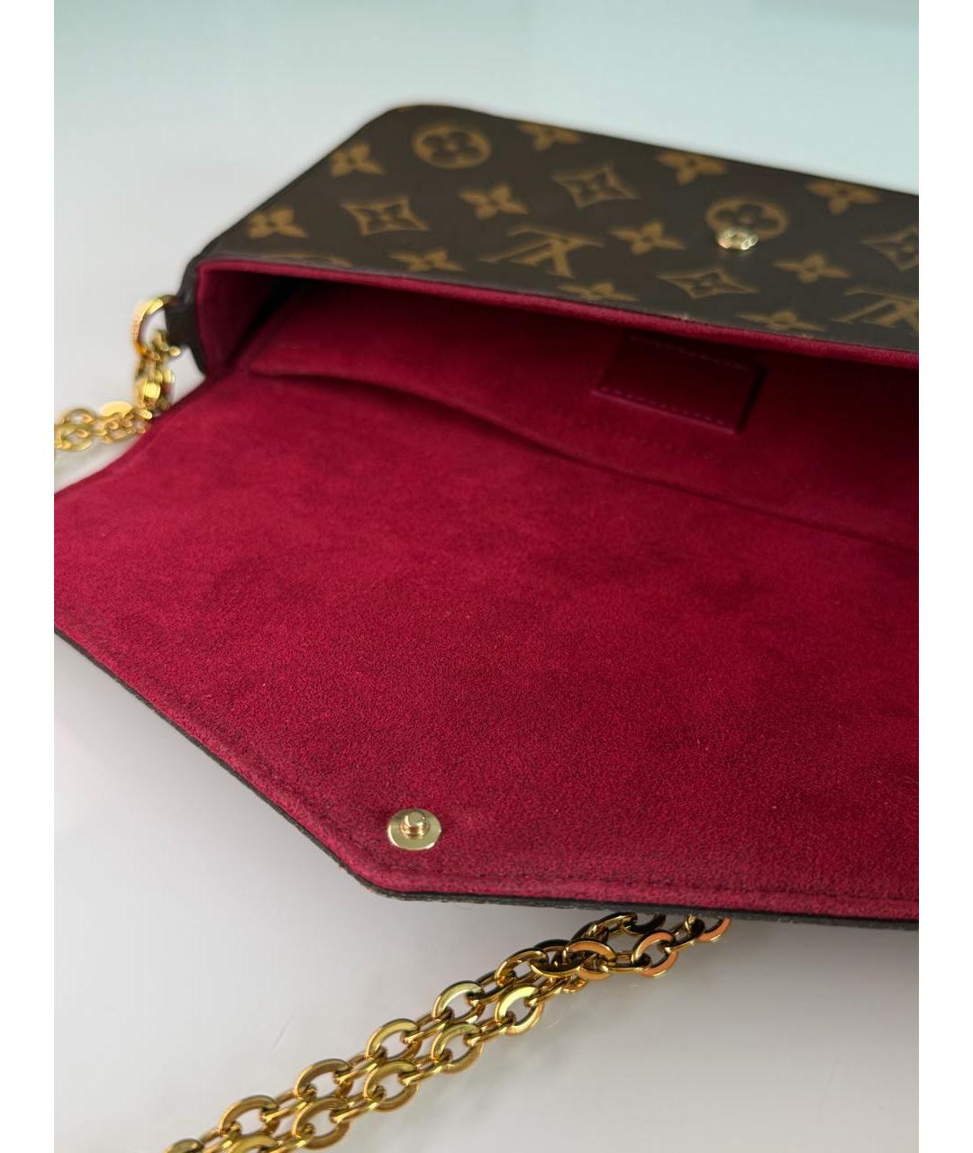 LOUIS VUITTON Коричневая кожаная сумка через плечо, фото 4