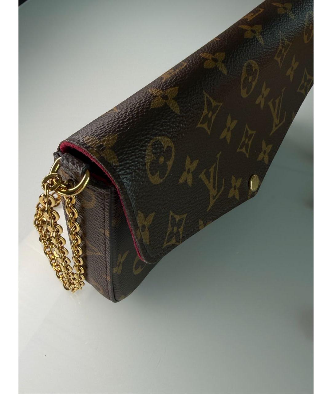 LOUIS VUITTON Коричневая кожаная сумка через плечо, фото 2