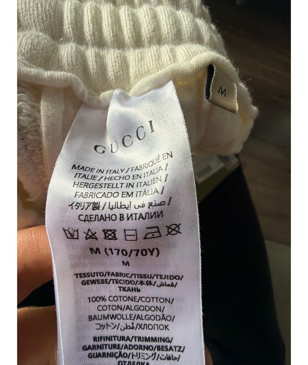 GUCCI Белые хлопковые спортивные брюки и шорты, фото 4