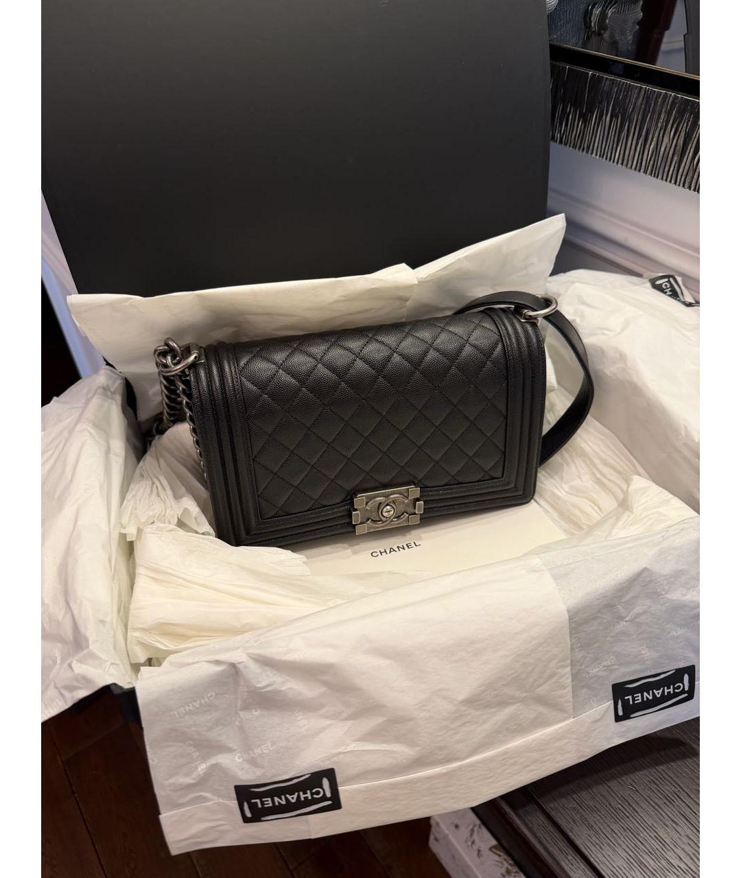 CHANEL Черная кожаная сумка тоут, фото 3