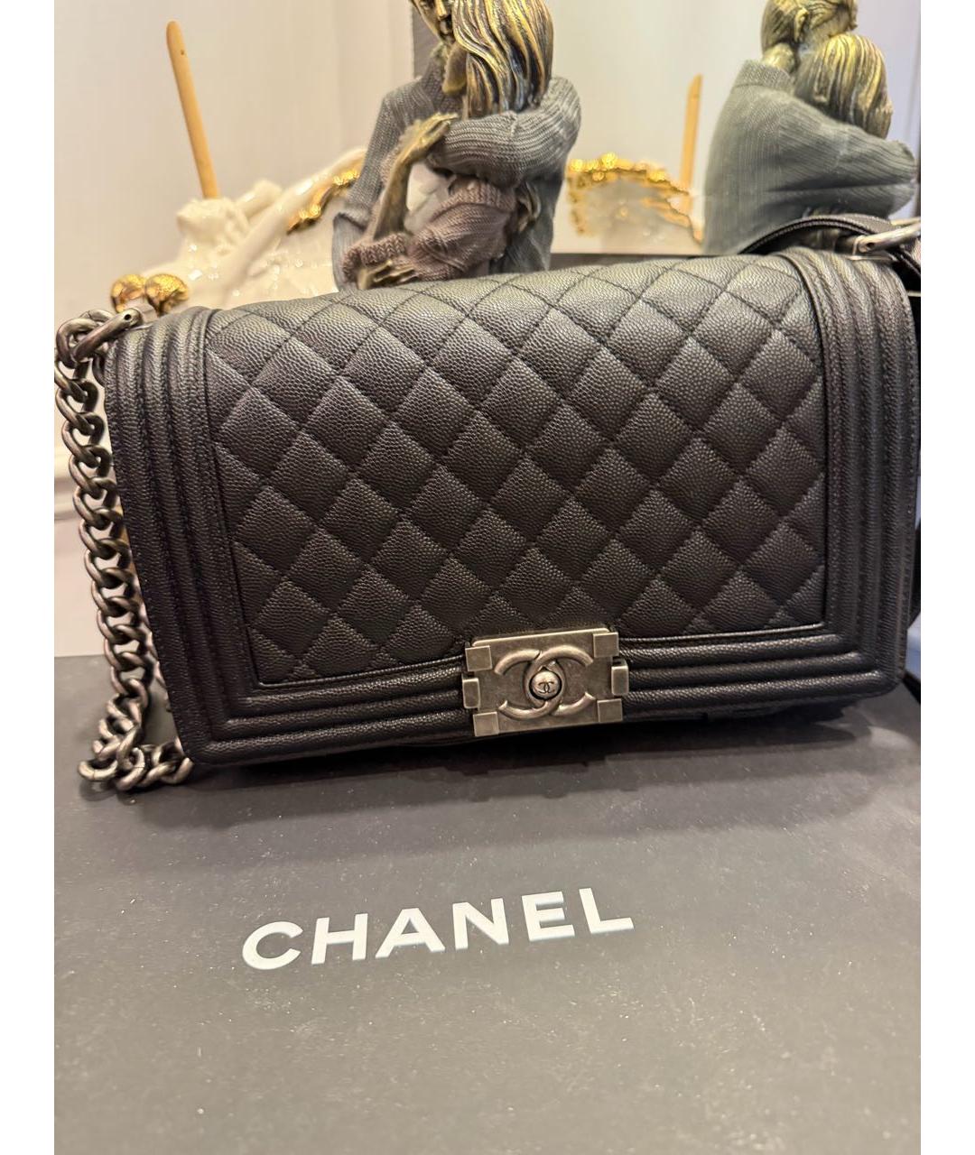 CHANEL Черная кожаная сумка тоут, фото 5