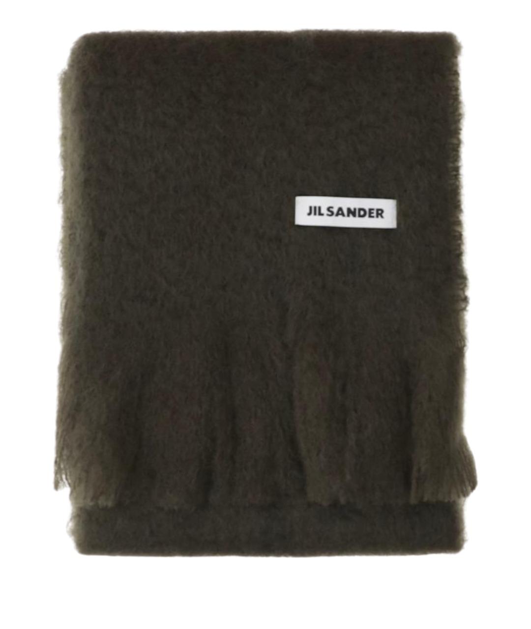 JIL SANDER Зеленый шерстяной шарф, фото 1