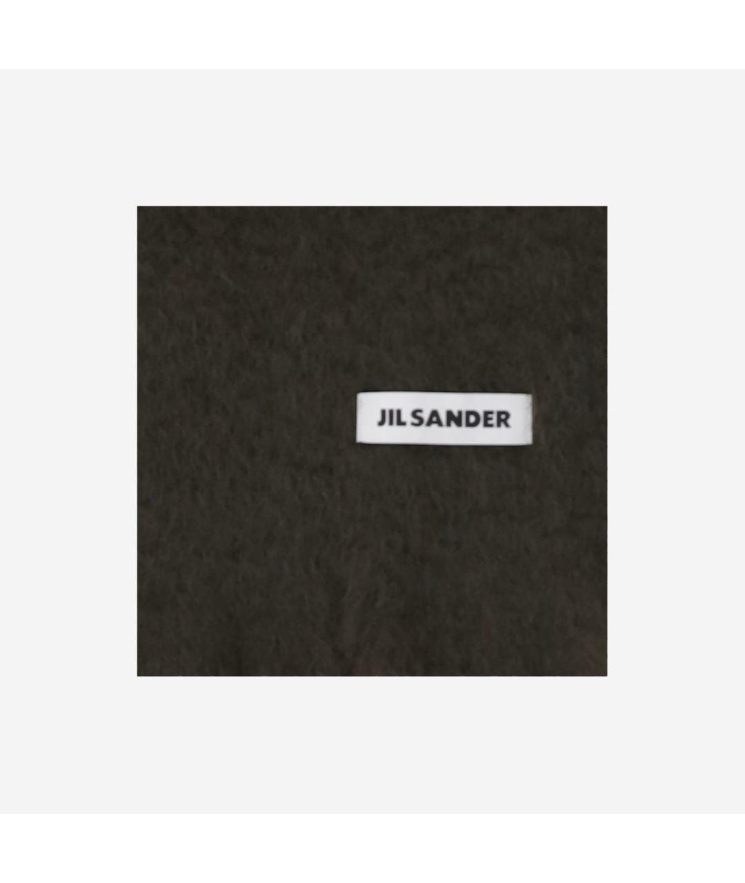 JIL SANDER Зеленый шерстяной шарф, фото 2