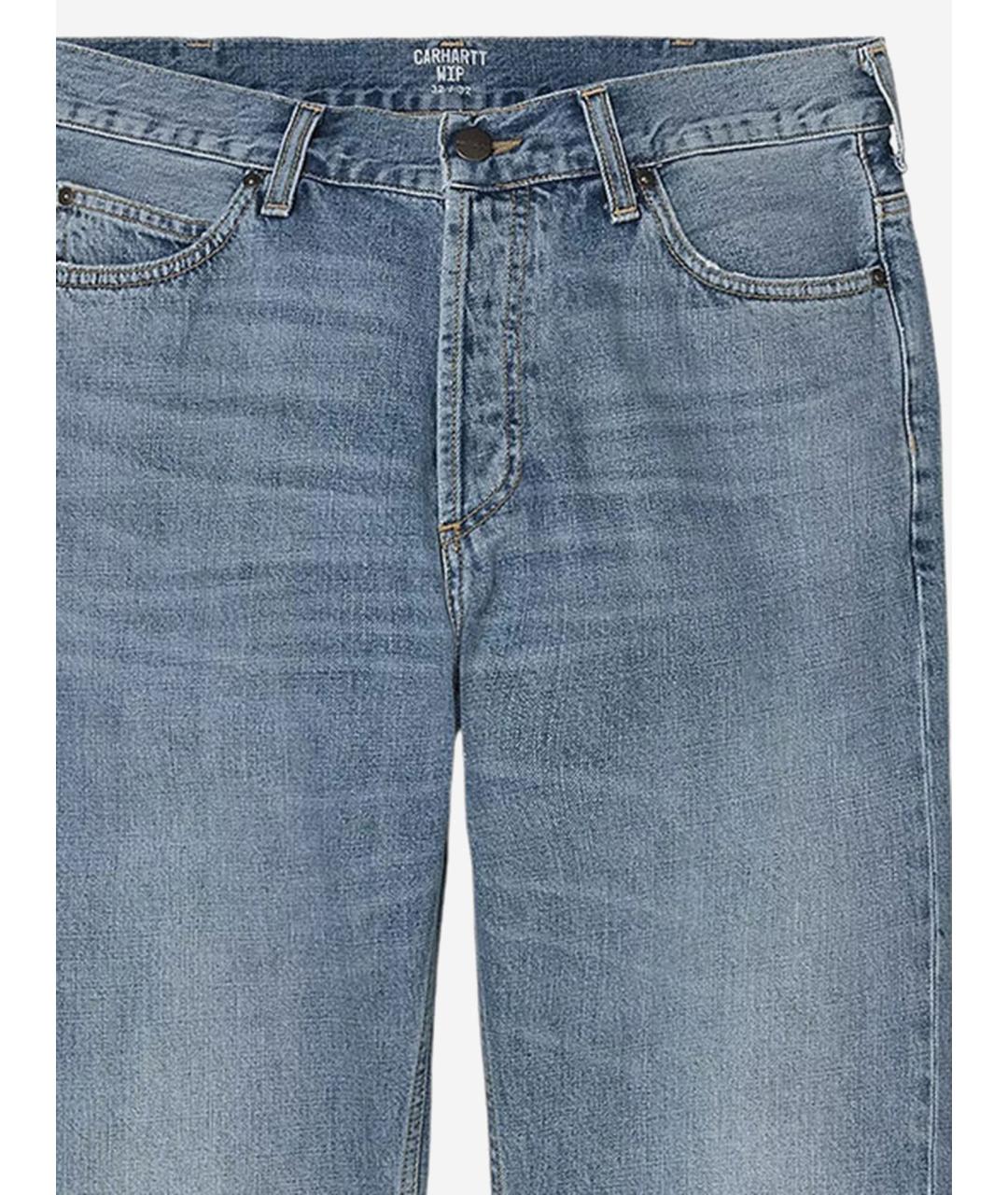 CARHARTT WIP Голубые хлопок-полиэтиленовые прямые джинсы, фото 3