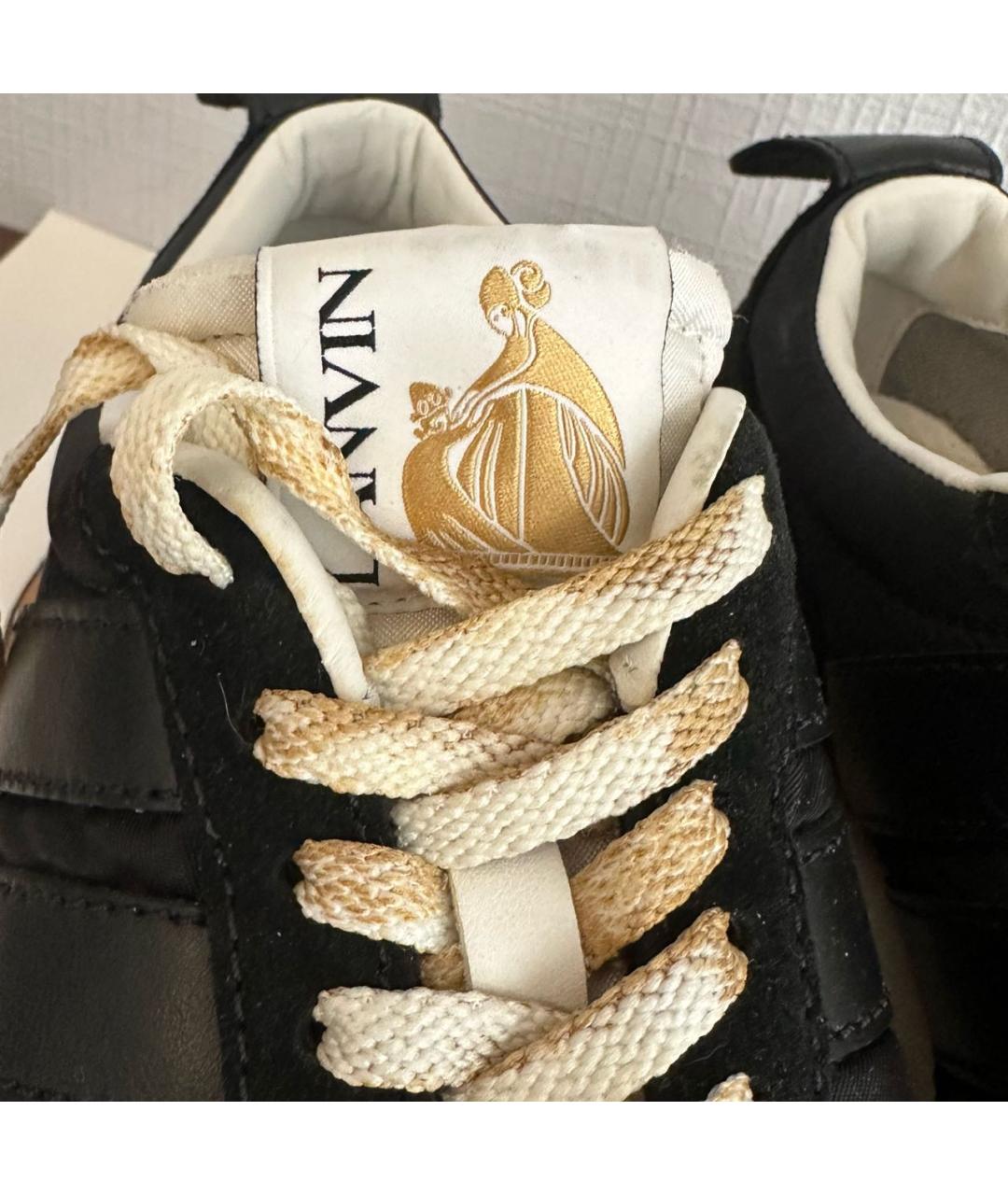 LANVIN Черные низкие кроссовки / кеды, фото 5