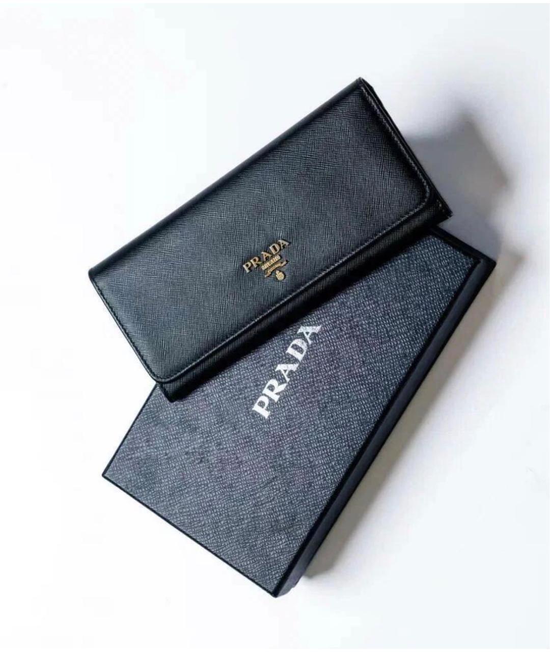 PRADA Черный кожаный кошелек, фото 5