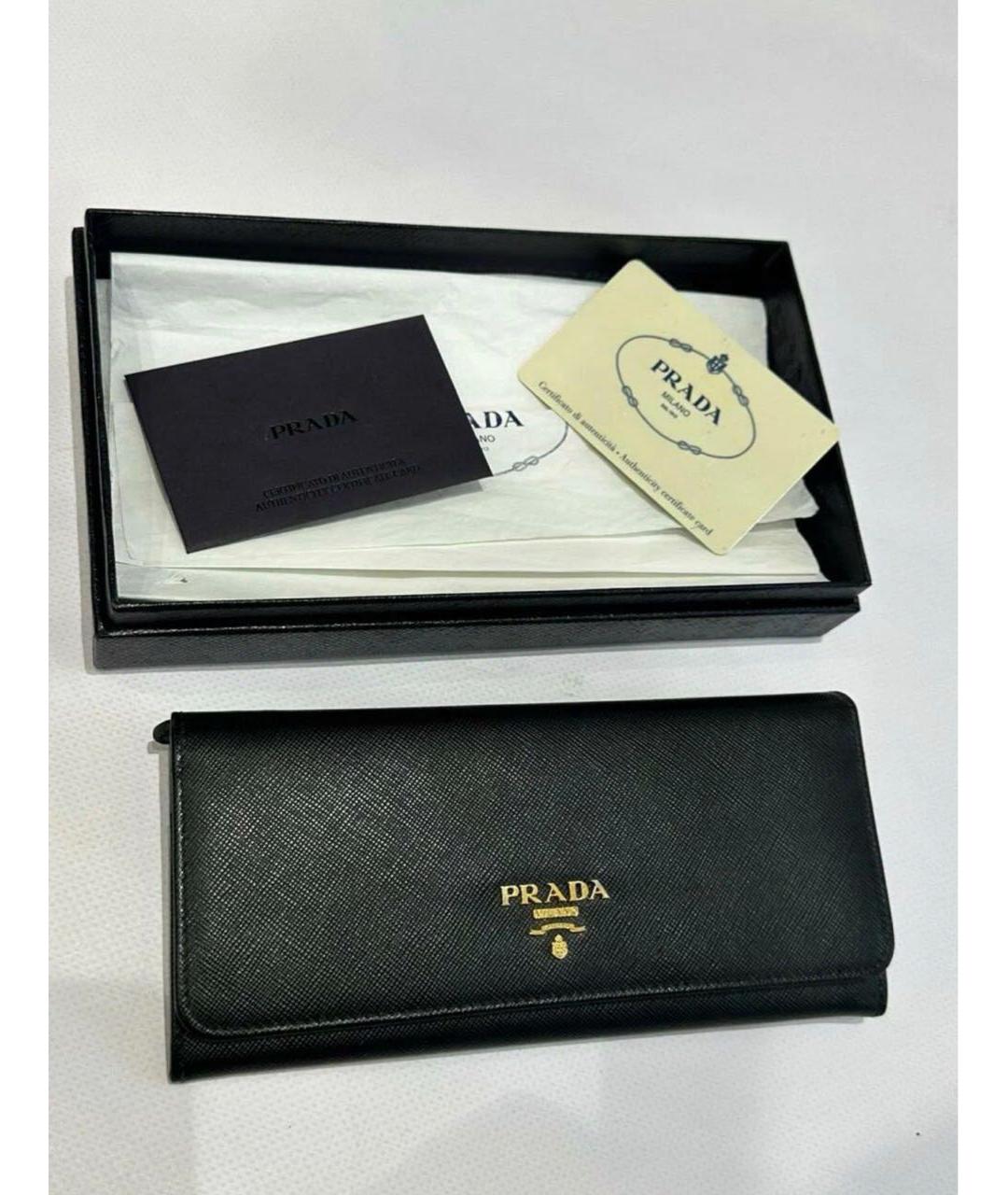 PRADA Черный кожаный кошелек, фото 3