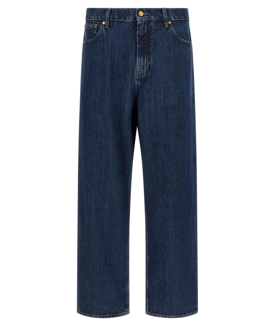 JIL SANDER Синие хлопковые прямые джинсы, фото 1