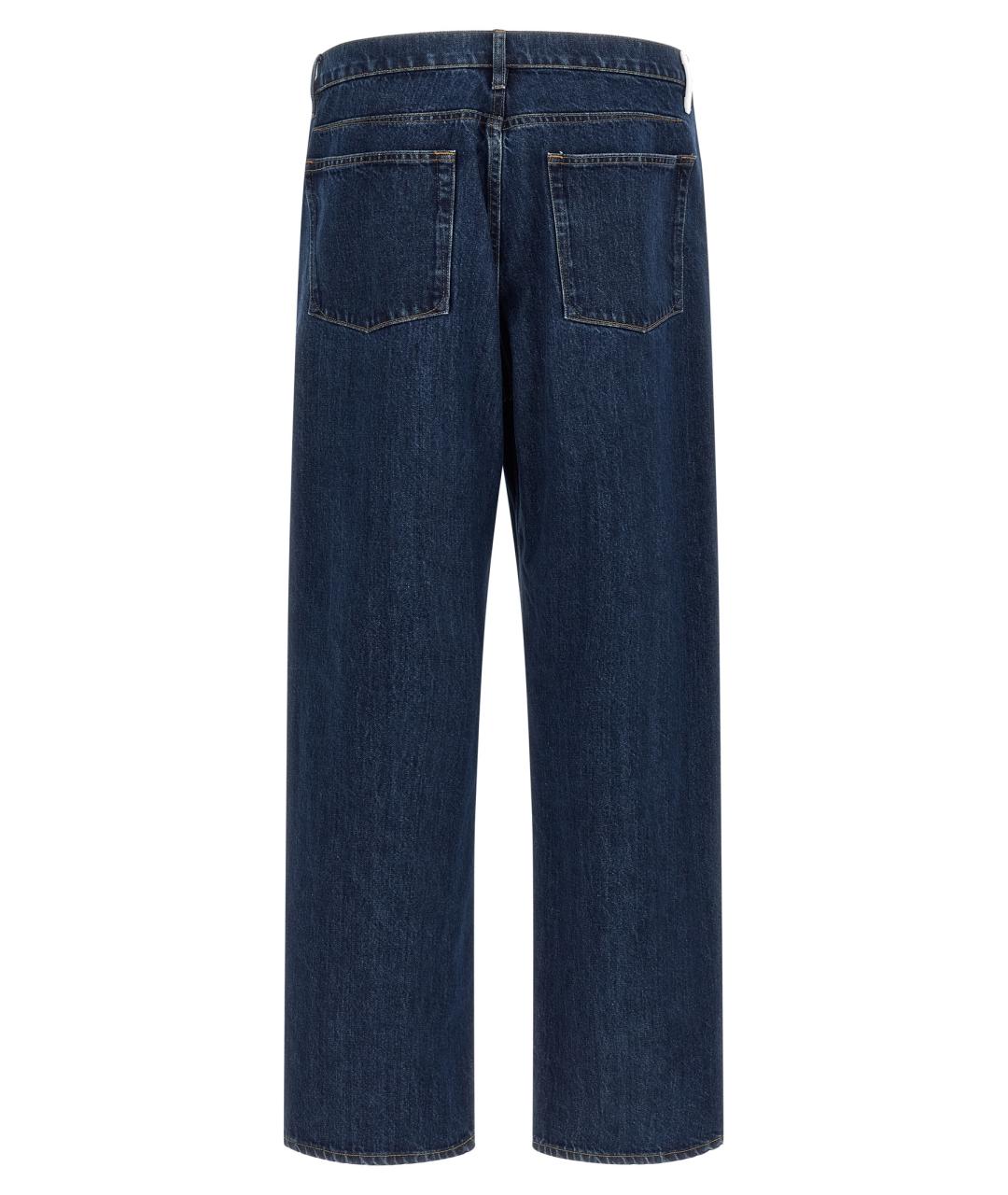 JIL SANDER Синие хлопковые прямые джинсы, фото 2
