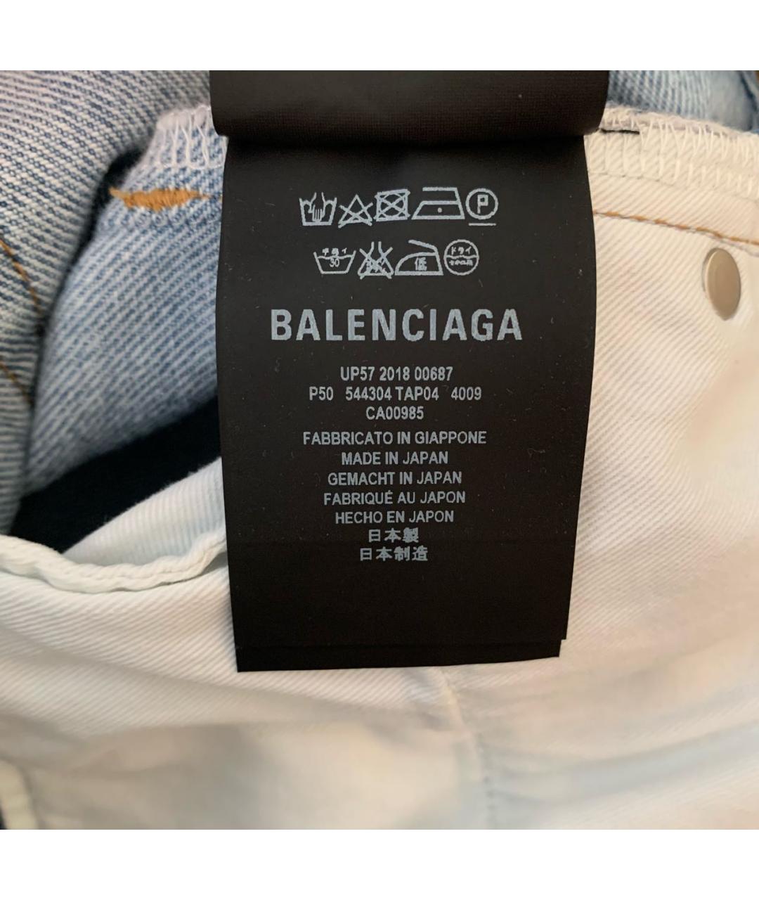 BALENCIAGA Голубые хлопковые прямые джинсы, фото 6