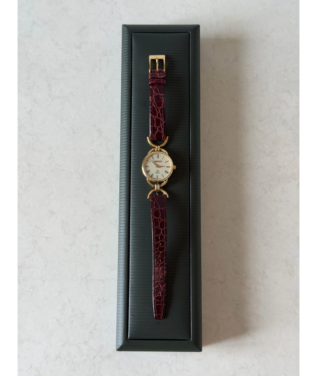 GUCCI Бордовые стальные часы, фото 9