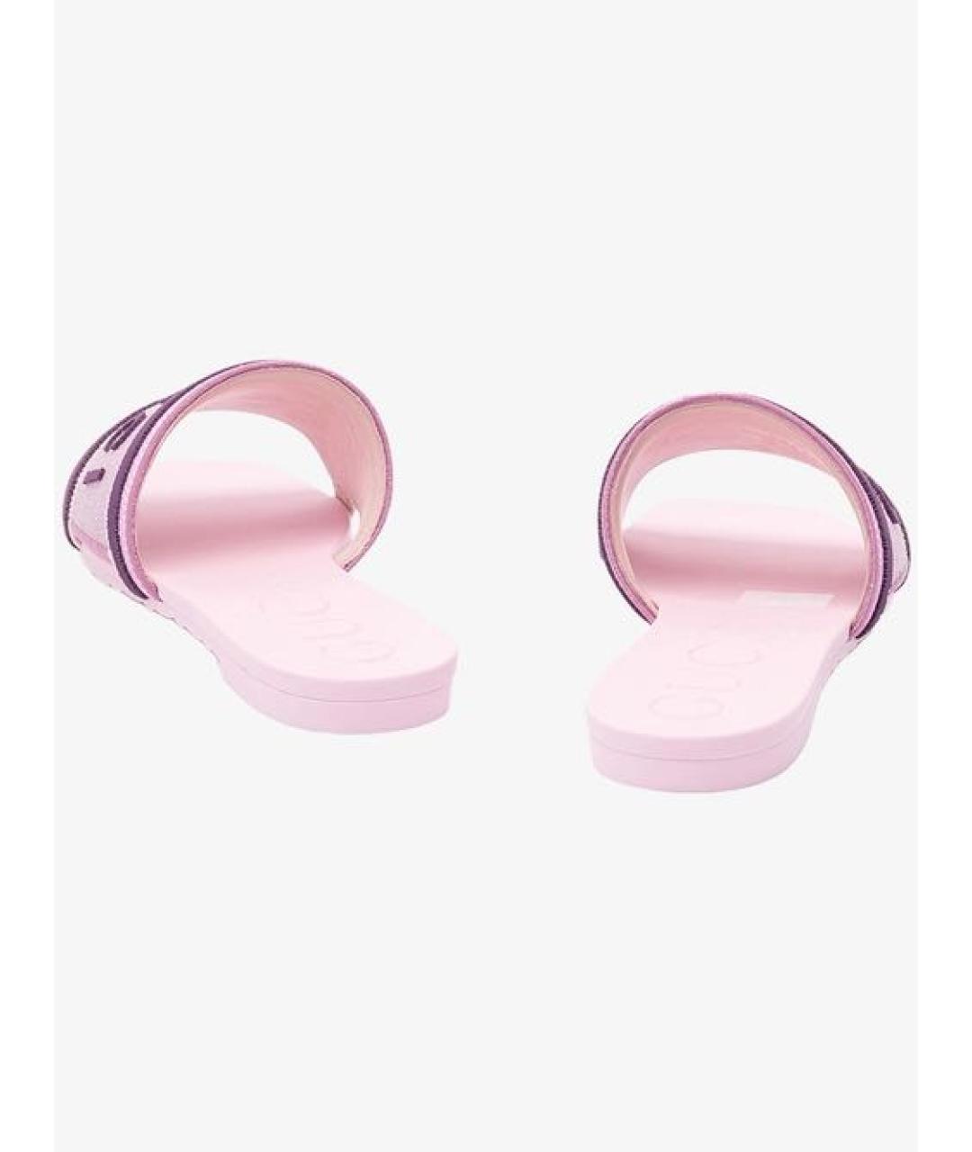 GUCCI Розовые резиновые шлепанцы, фото 5