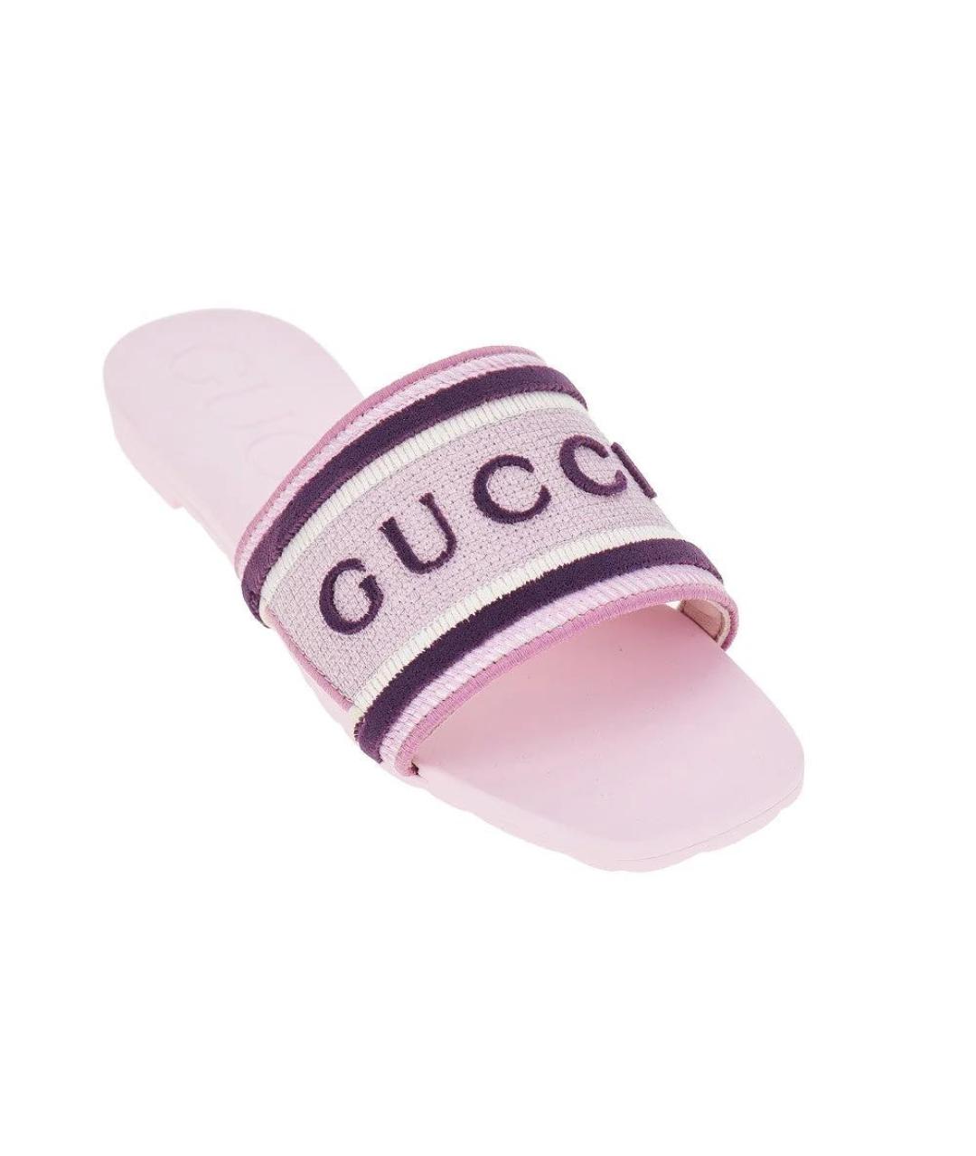 GUCCI Розовые резиновые шлепанцы, фото 2
