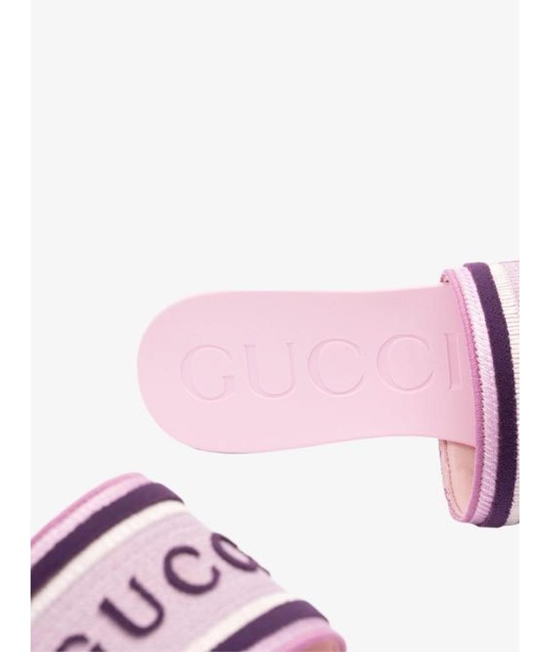 GUCCI Розовые резиновые шлепанцы, фото 7