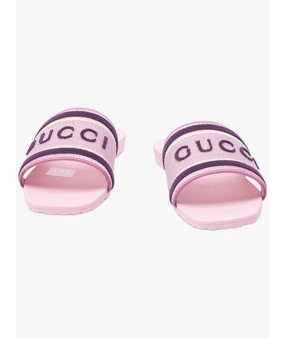 GUCCI Розовые резиновые шлепанцы, фото 6