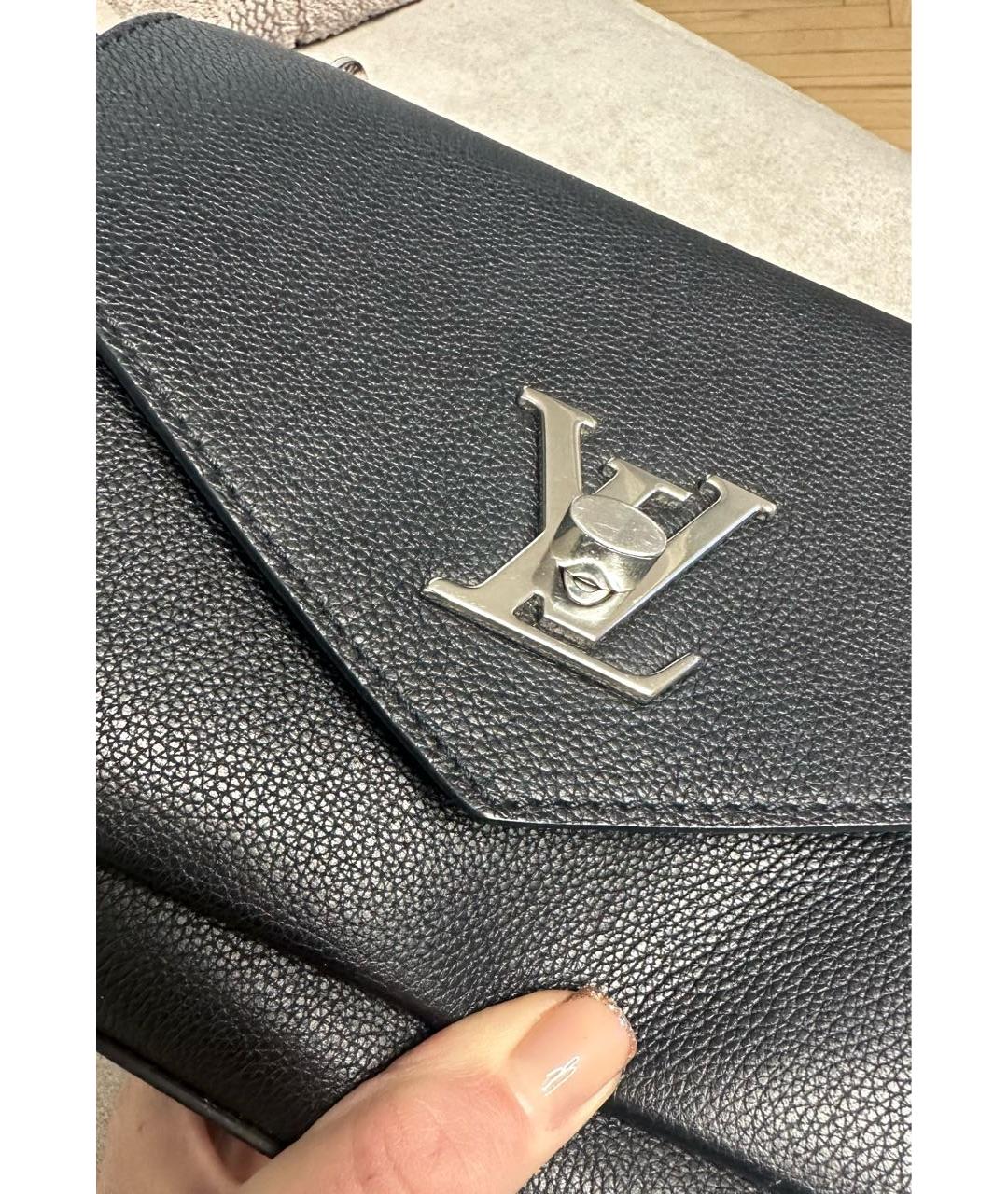 LOUIS VUITTON Черная кожаная сумка с короткими ручками, фото 8