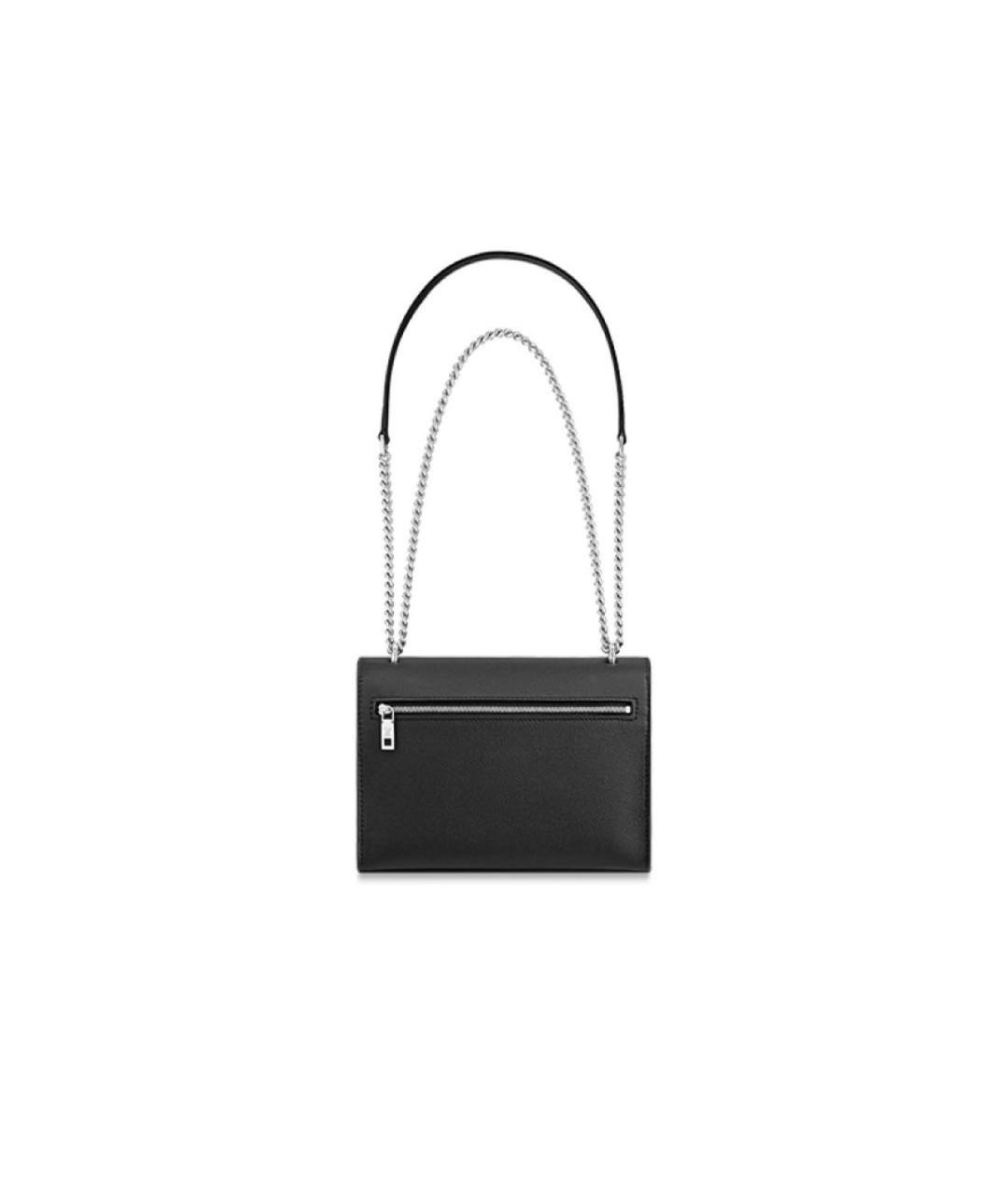 LOUIS VUITTON Черная кожаная сумка с короткими ручками, фото 3