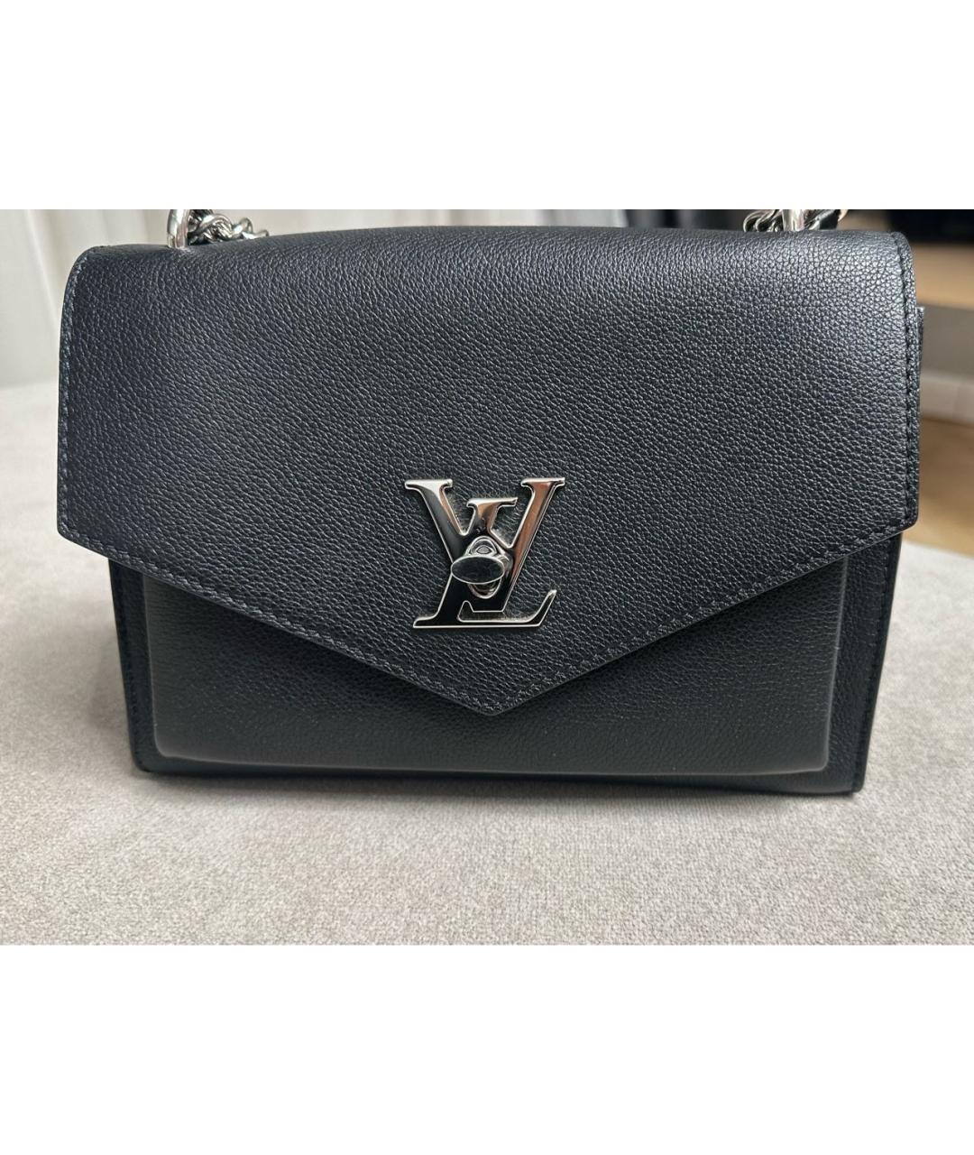 LOUIS VUITTON Черная кожаная сумка с короткими ручками, фото 4