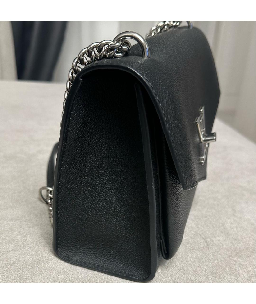 LOUIS VUITTON Черная кожаная сумка с короткими ручками, фото 6