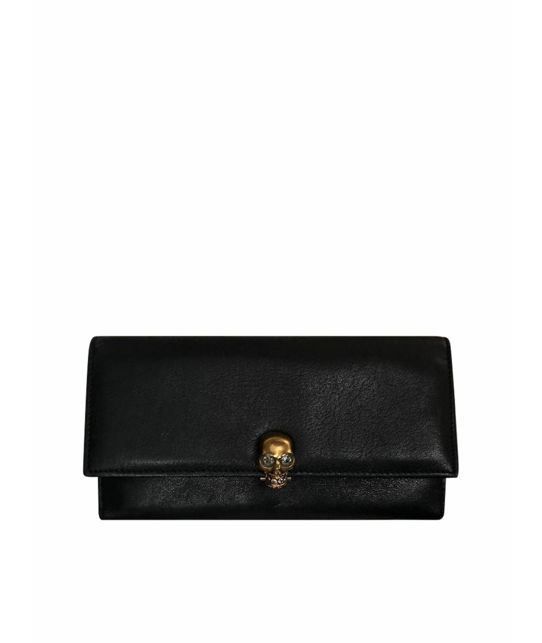 ALEXANDER MCQUEEN Черный кожаный кошелек, фото 1