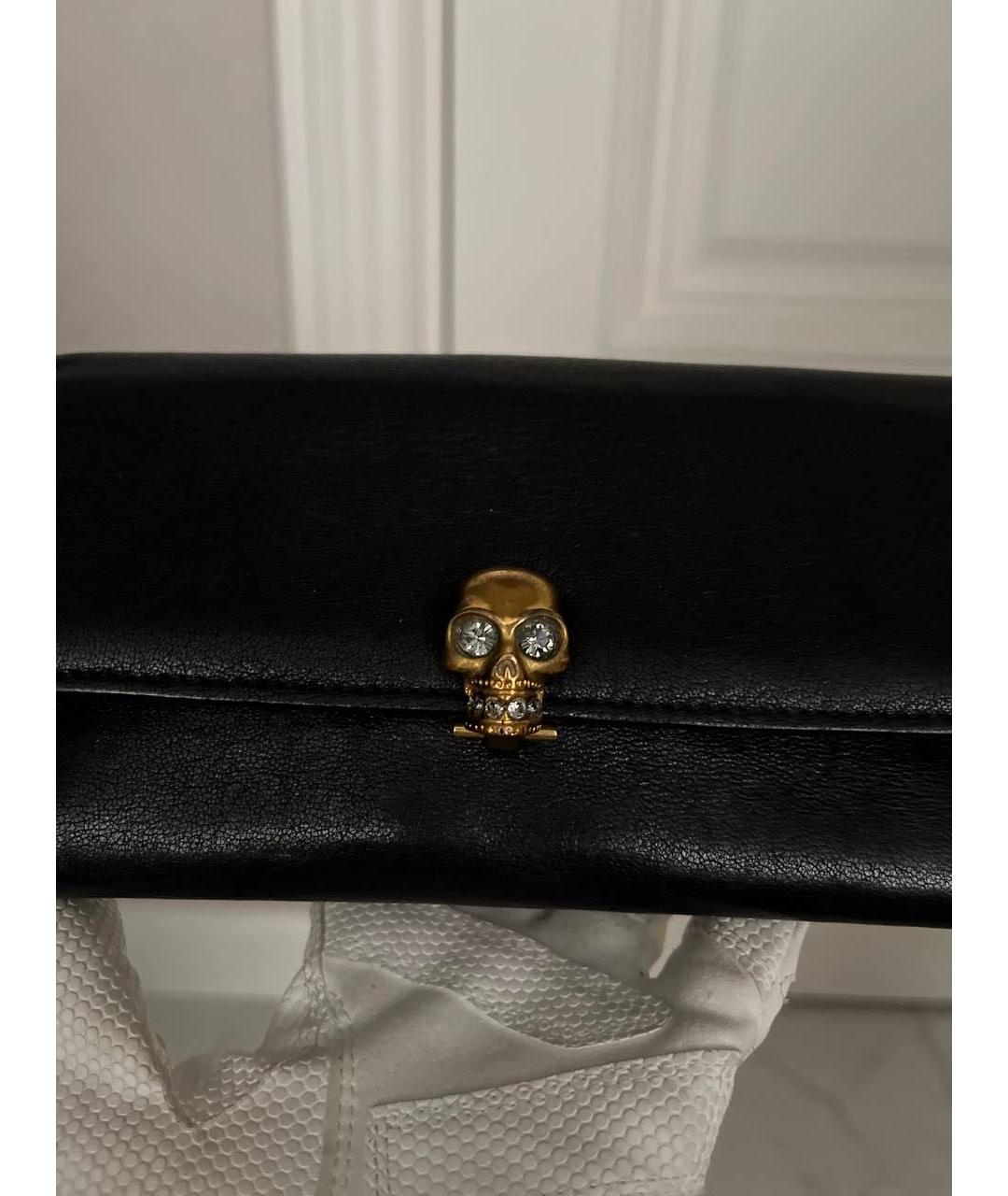 ALEXANDER MCQUEEN Черный кожаный кошелек, фото 3