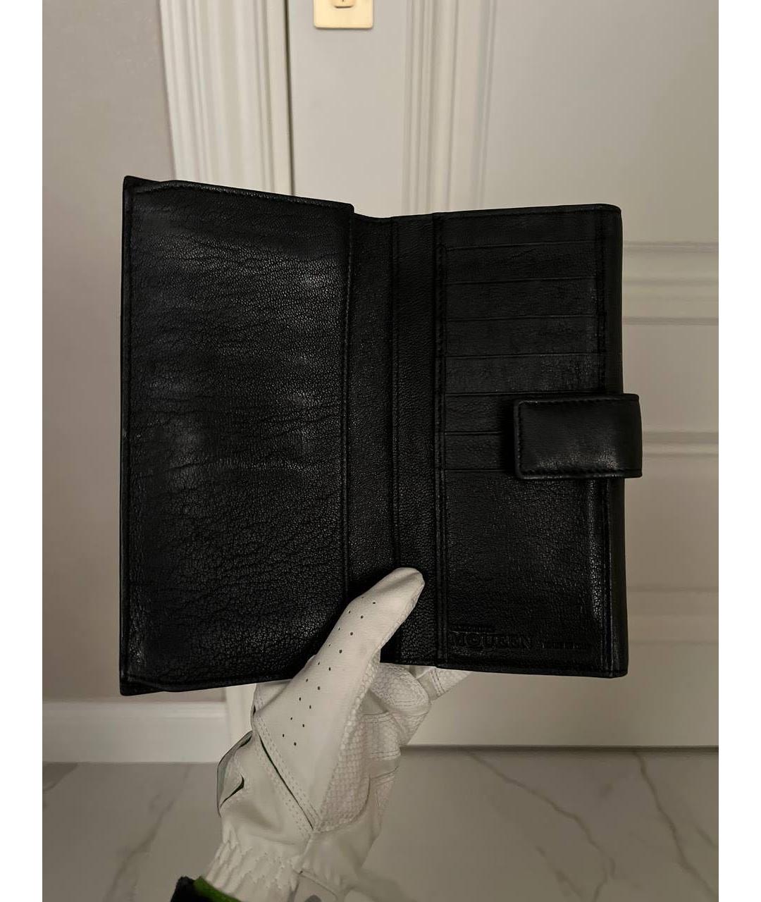 ALEXANDER MCQUEEN Черный кожаный кошелек, фото 4