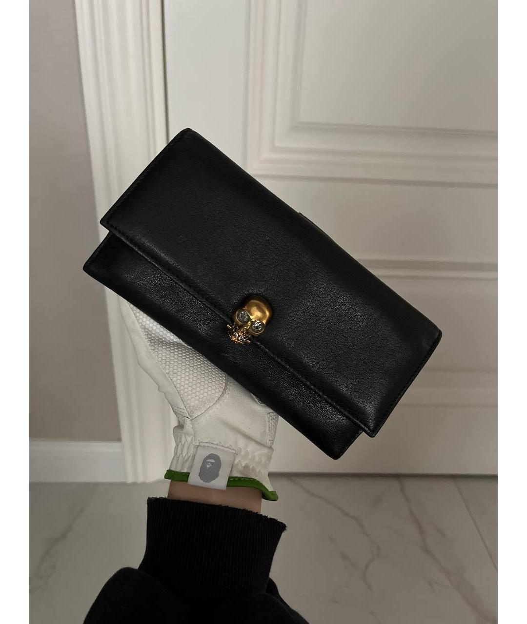 ALEXANDER MCQUEEN Черный кожаный кошелек, фото 5