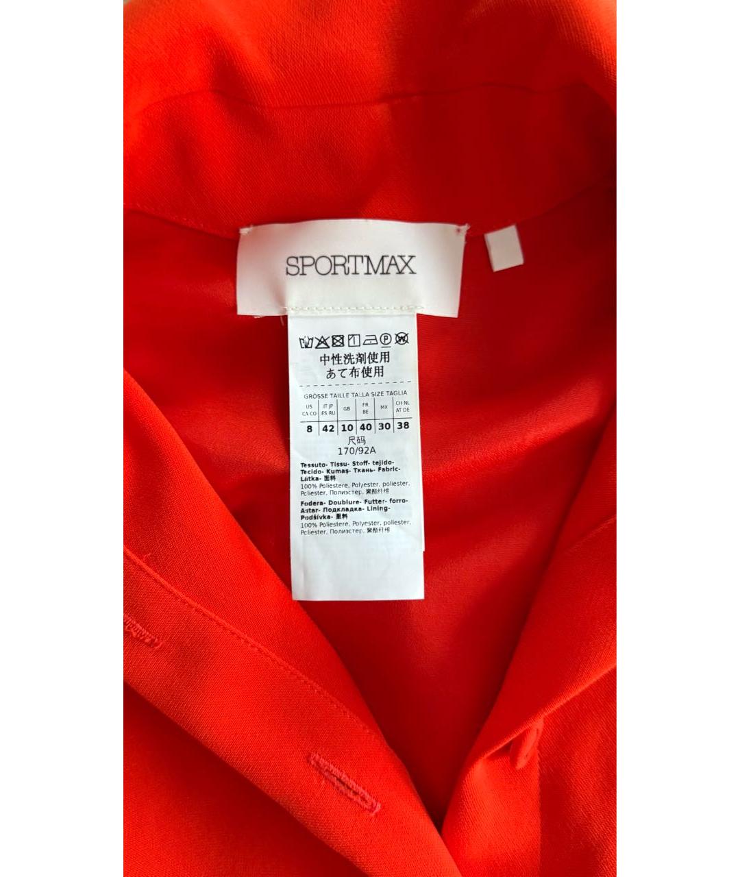 SPORTMAX Красное полиэстеровое повседневное платье, фото 4