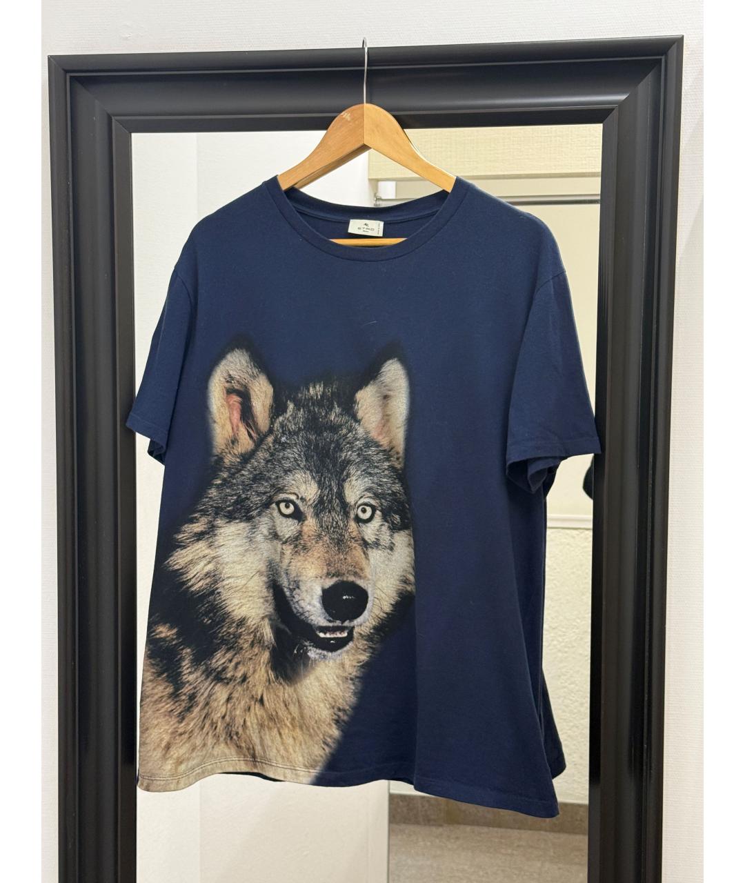 ETRO Синяя хлопковая футболка, фото 3