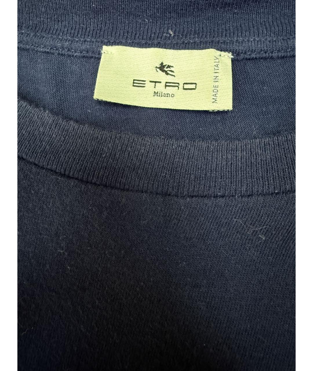 ETRO Синяя хлопковая футболка, фото 4