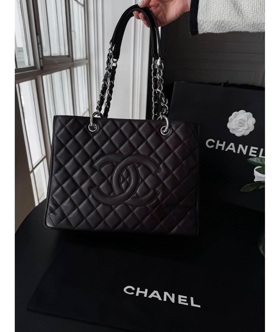 CHANEL Коричневая кожаная сумка тоут, фото 8