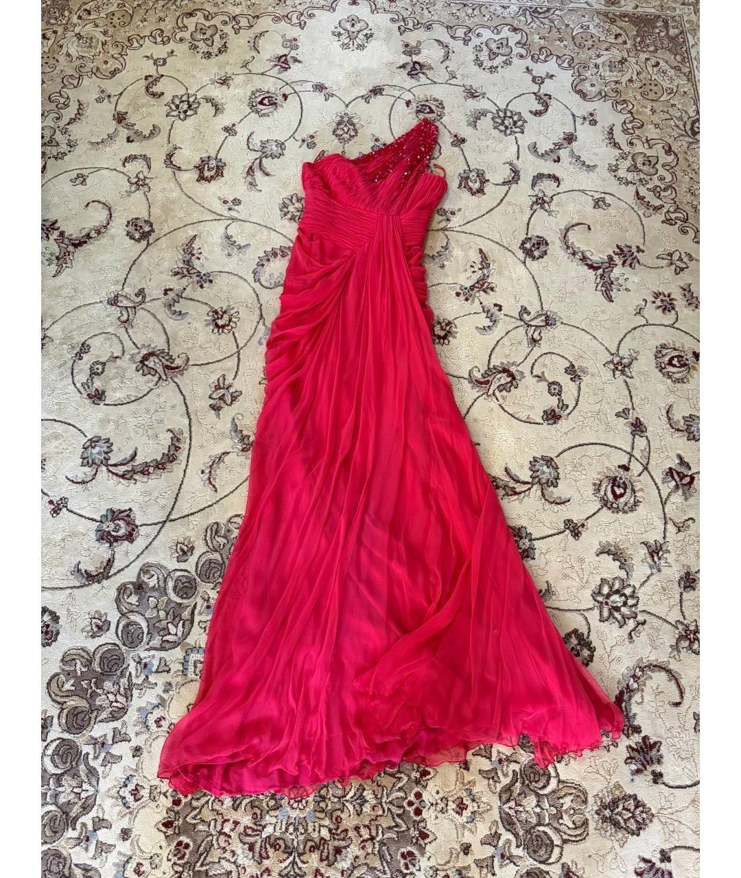 ZUHAIR MURAD Красное шифоновое вечернее платье, фото 3