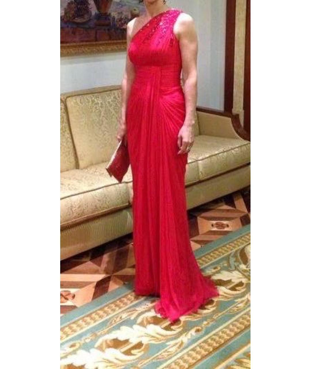 ZUHAIR MURAD Красное шифоновое вечернее платье, фото 2