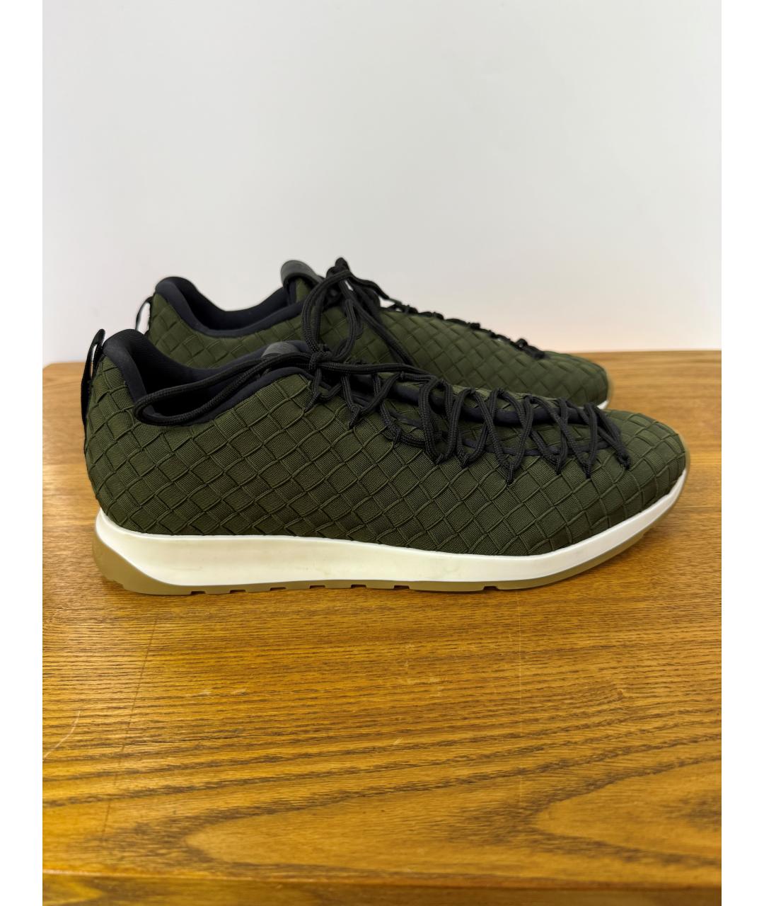 BOTTEGA VENETA Хаки текстильные низкие кроссовки / кеды, фото 8