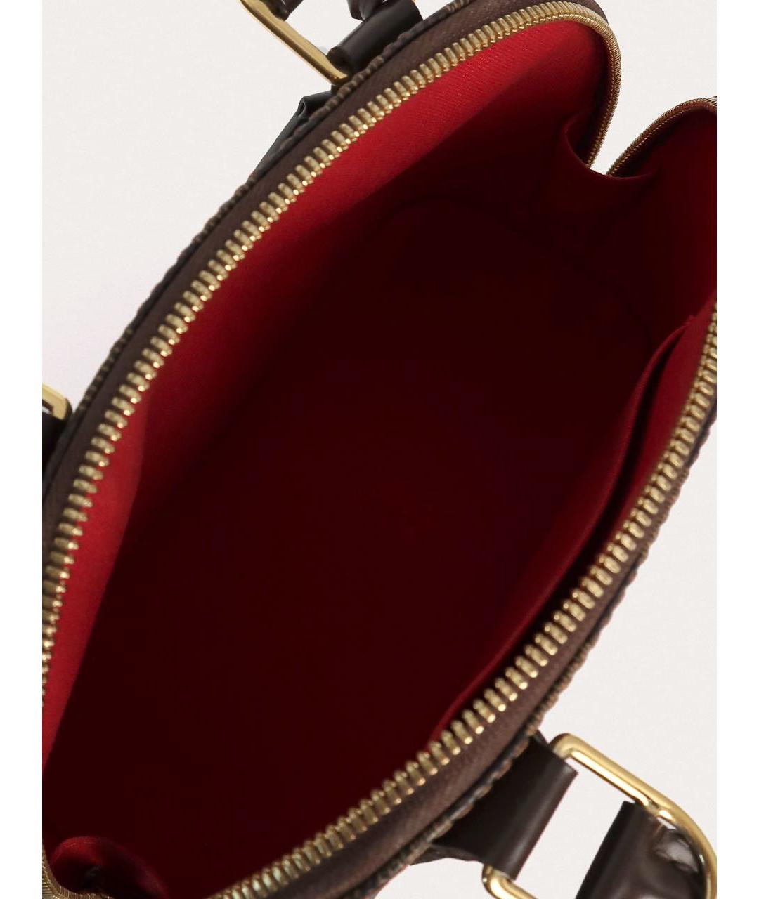 LOUIS VUITTON Коричневая кожаная сумка через плечо, фото 4