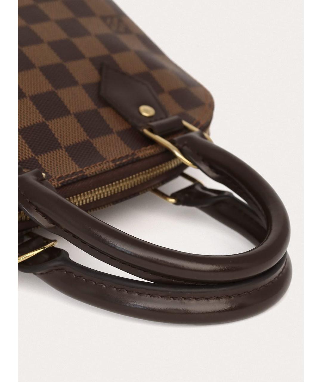 LOUIS VUITTON Коричневая кожаная сумка через плечо, фото 6